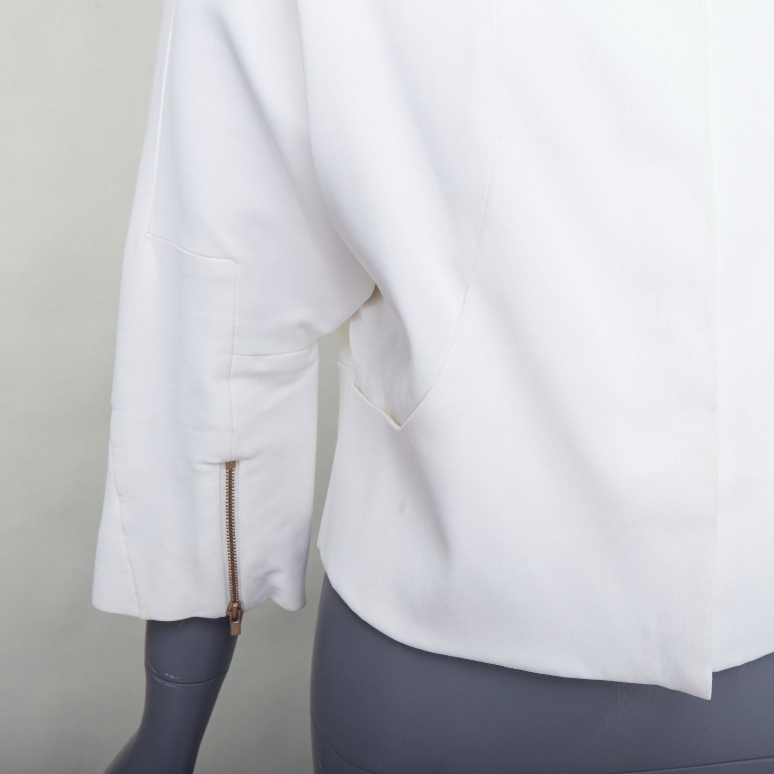 Chloe CHLOE white cotton batwing square collar zip cuff crop jacket FR36 S Size S / US 4 / IT 40 - 8 Thumbnail