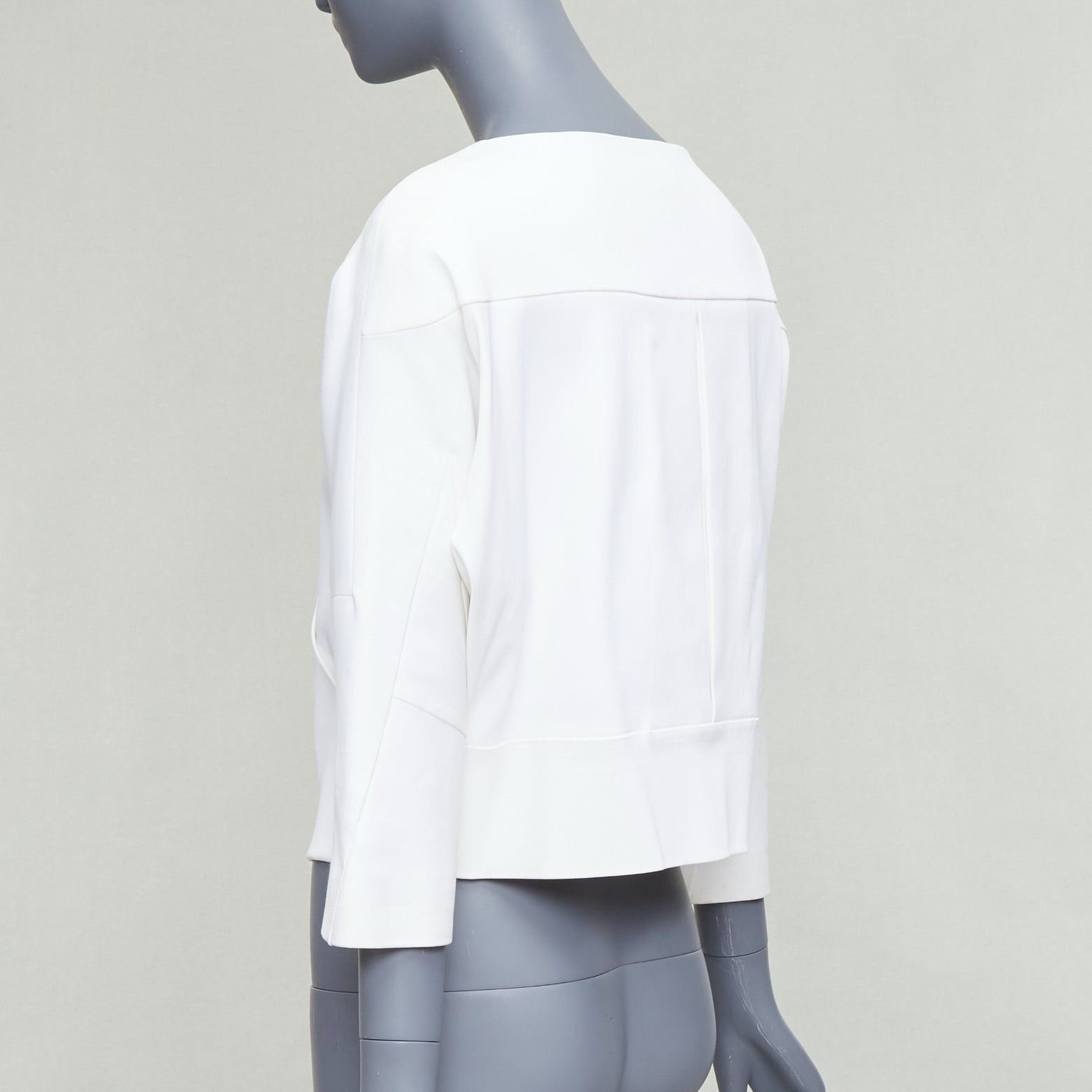 Chloe CHLOE white cotton batwing square collar zip cuff crop jacket FR36 S Size S / US 4 / IT 40 - 7 Thumbnail