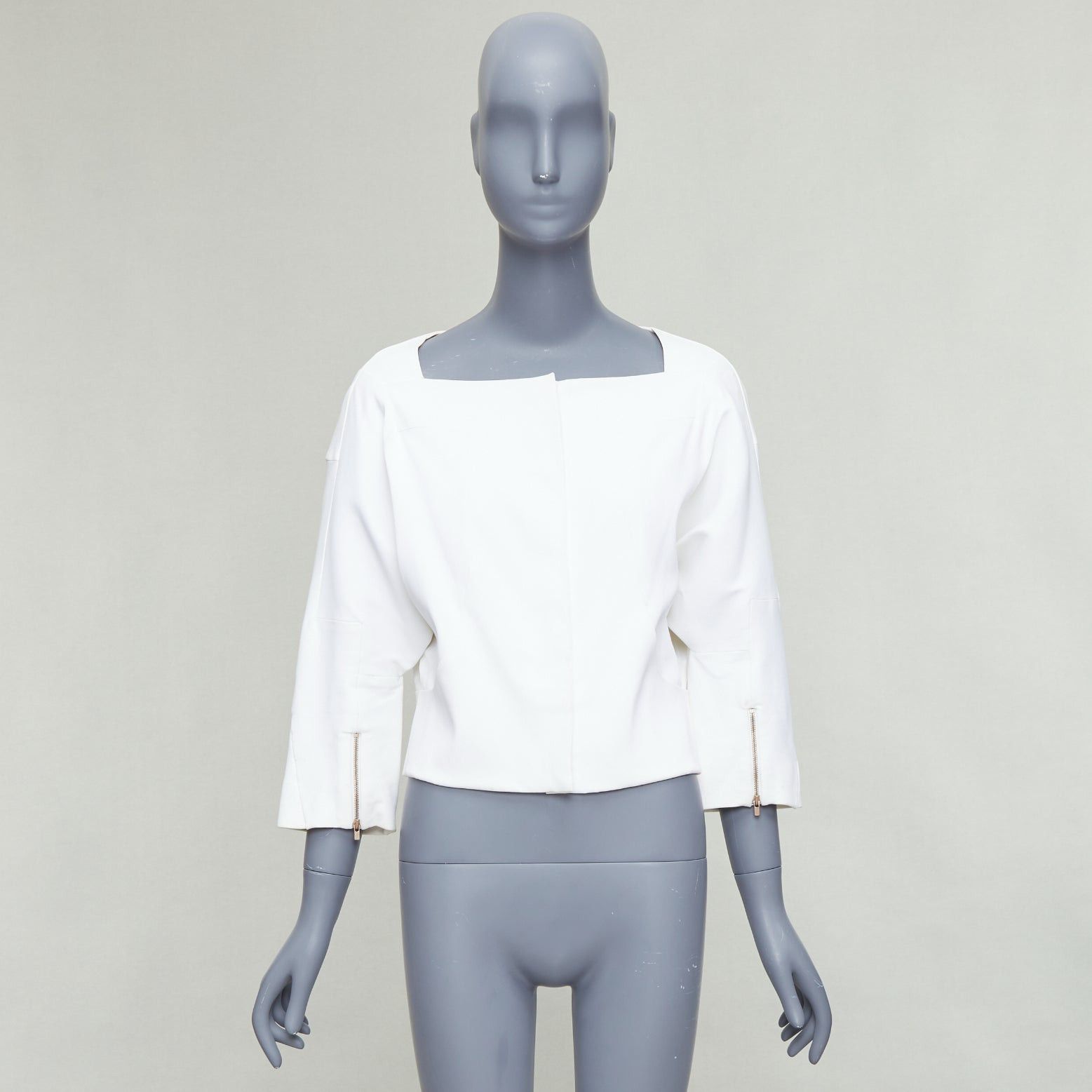 Chloe CHLOE white cotton batwing square collar zip cuff crop jacket FR36 S Size S / US 4 / IT 40 - 10 Thumbnail