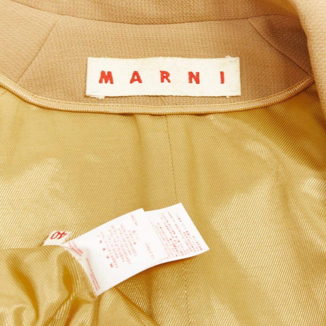 Marni MARNI camel virgin wool puff darted sleeve zip round collar coat IT40 S Size S / US 4 / IT 40 - 9 Thumbnail