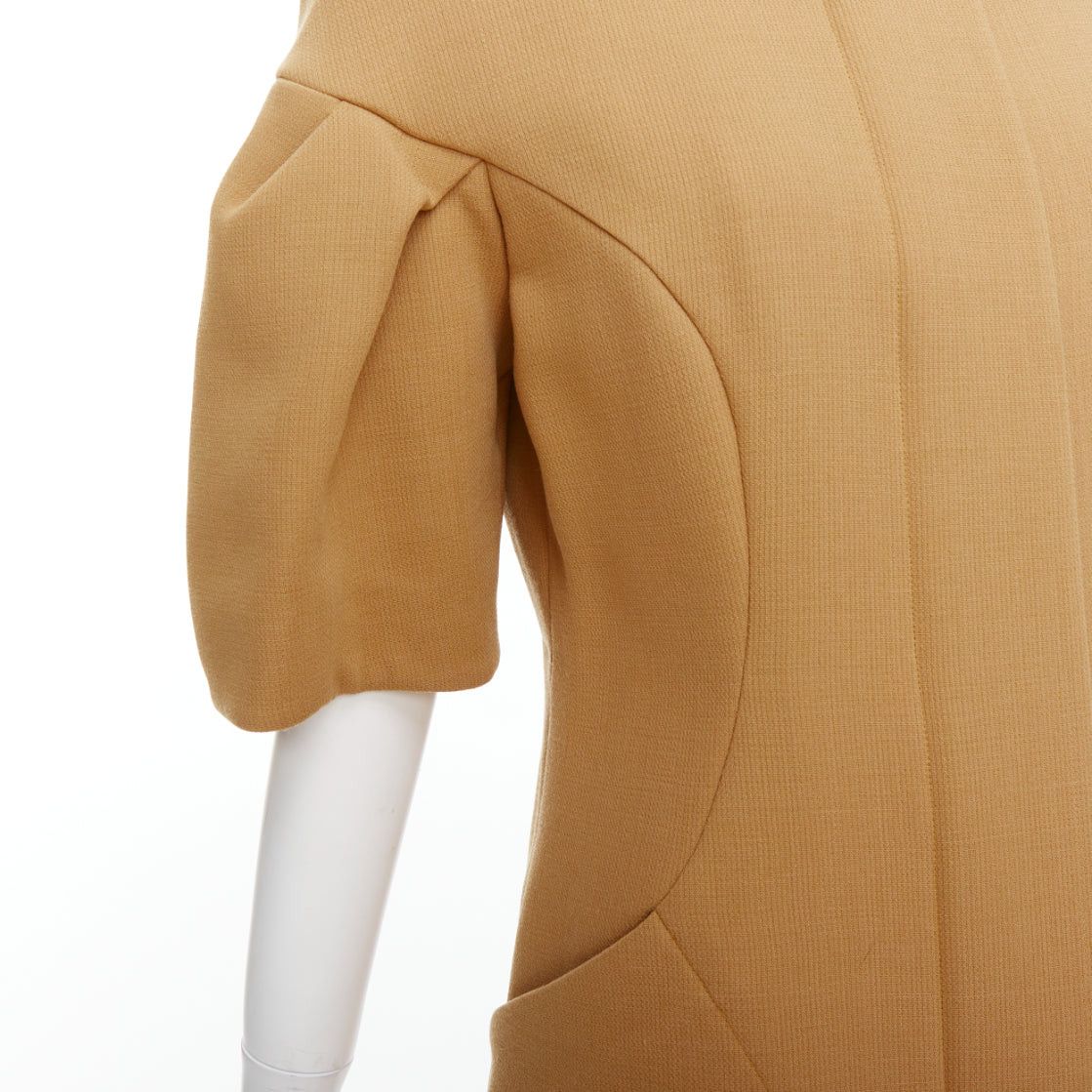 Marni MARNI camel virgin wool puff darted sleeve zip round collar coat IT40 S Size S / US 4 / IT 40 - 2 Thumbnail