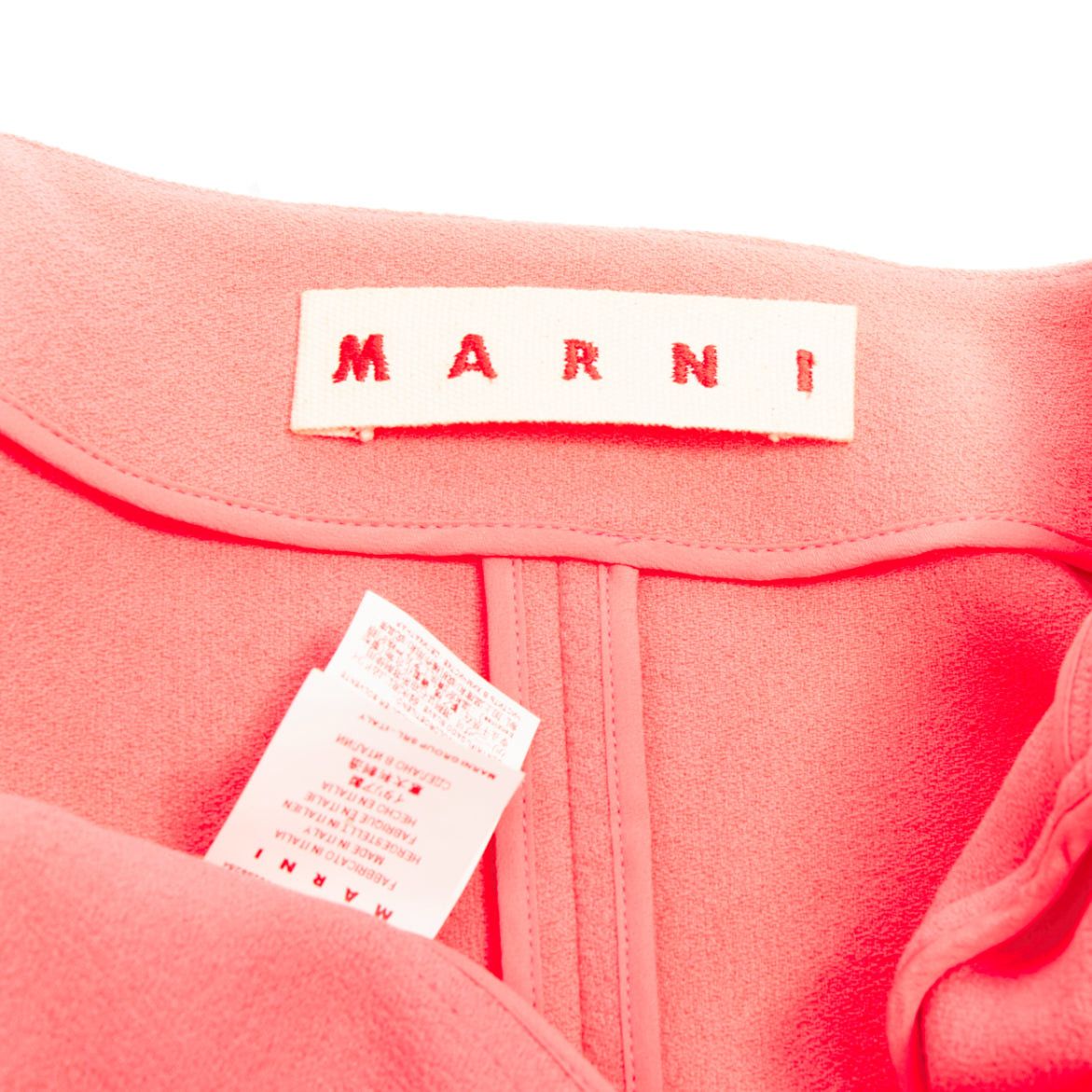 Marni MARNI hot pink cotton blend ruffle hem zip front cropped jacket IT38 XS Size XS / US 0-2 / IT 36-38 - 9 Thumbnail