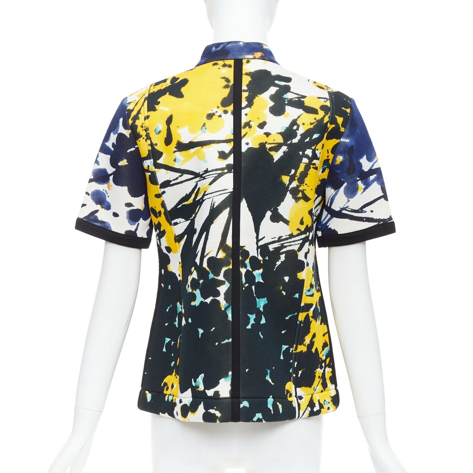 Marni MARNI multicolor paint print scuba leather zip short sleeve coat IT42 M Size M / US 6-8 / IT 42-44 - 5 Thumbnail
