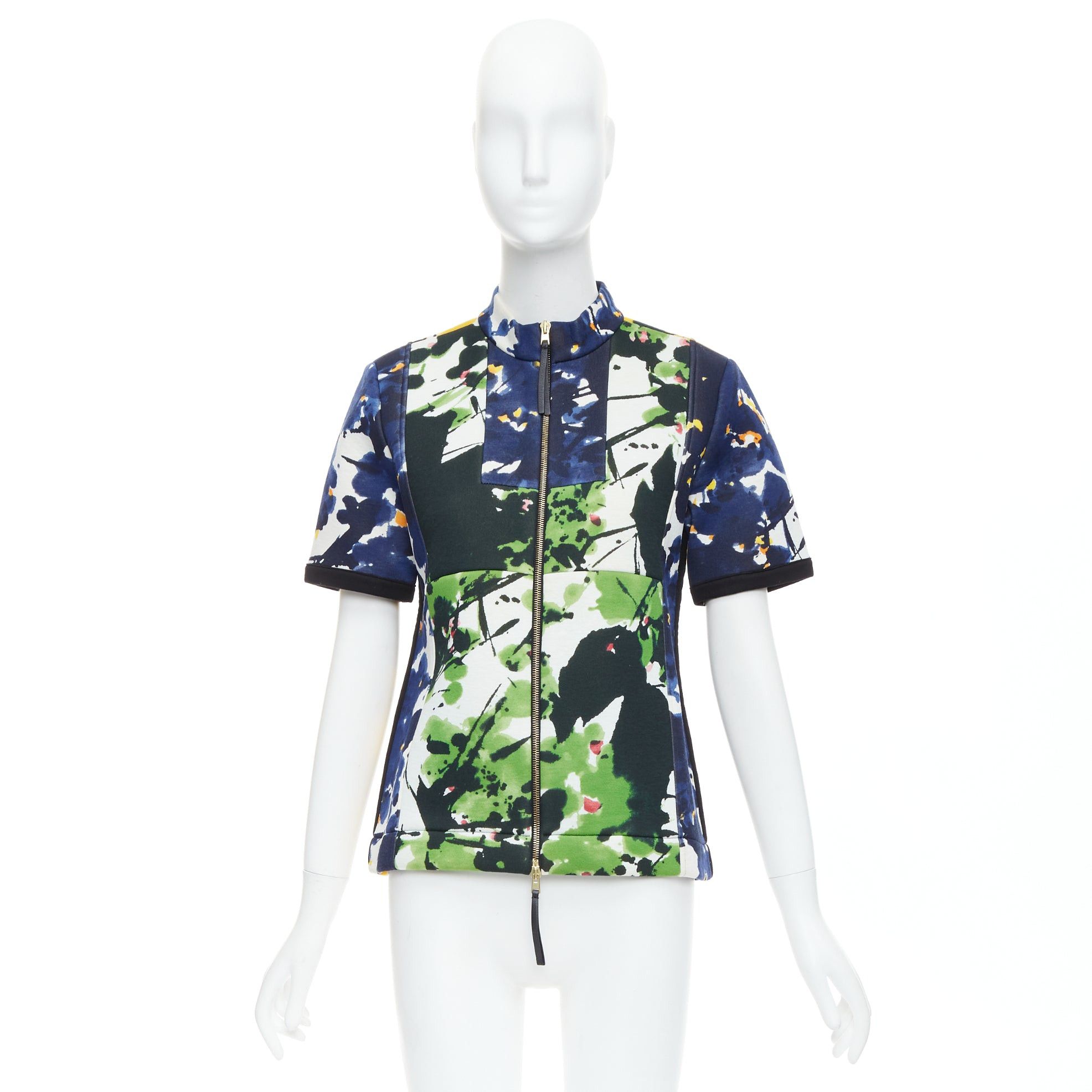 Marni MARNI multicolor paint print scuba leather zip short sleeve coat IT42 M Size M / US 6-8 / IT 42-44 - 9 Thumbnail