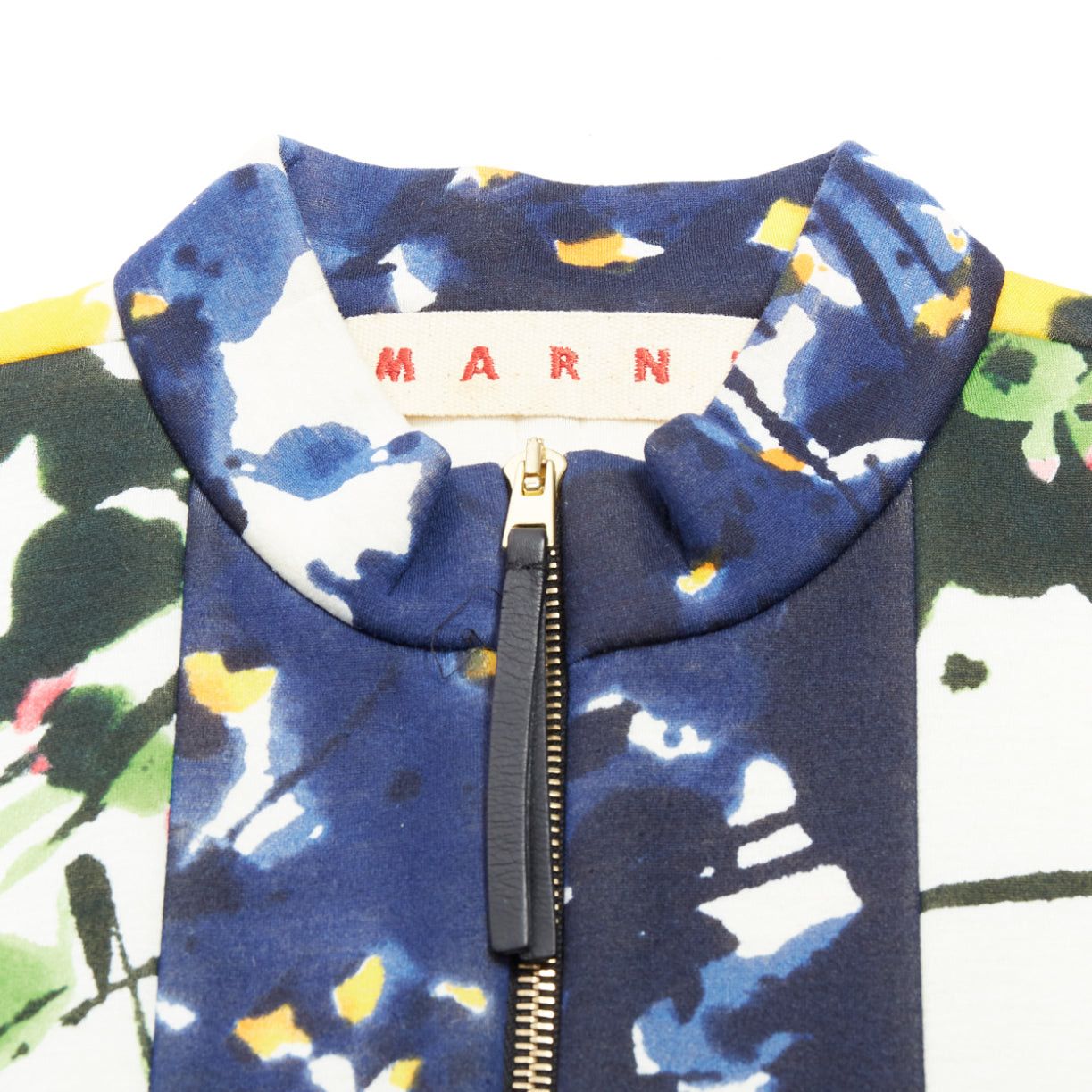 Marni MARNI multicolor paint print scuba leather zip short sleeve coat IT42 M Size M / US 6-8 / IT 42-44 - 7 Thumbnail
