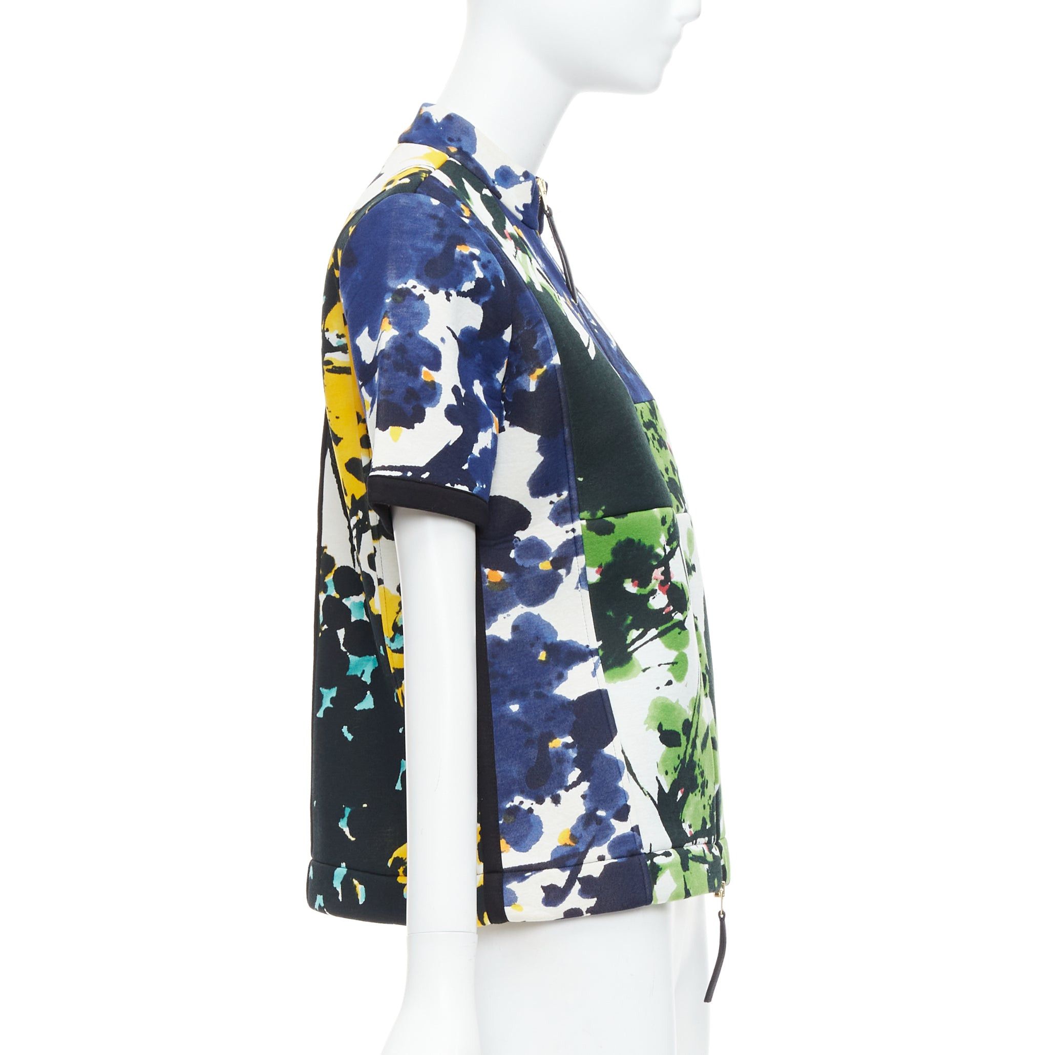 Marni MARNI multicolor paint print scuba leather zip short sleeve coat IT42 M Size M / US 6-8 / IT 42-44 - 4 Thumbnail