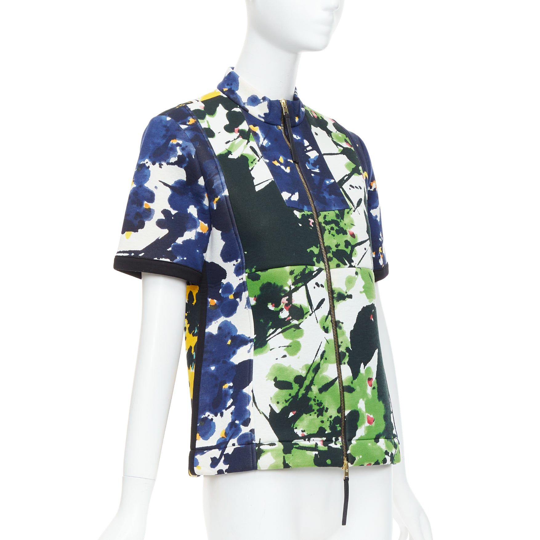 Marni MARNI multicolor paint print scuba leather zip short sleeve coat IT42 M Size M / US 6-8 / IT 42-44 - 3 Thumbnail
