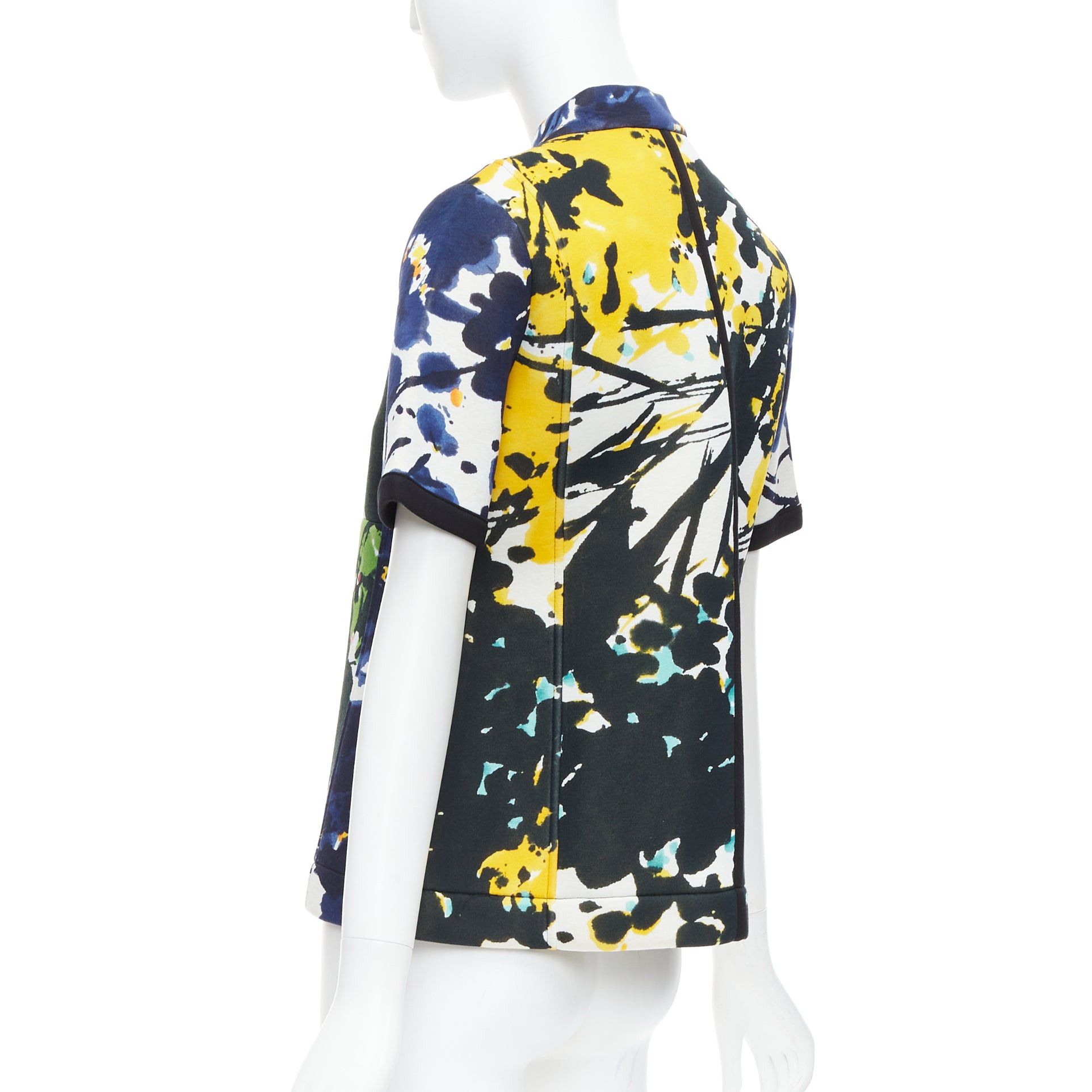 Marni MARNI multicolor paint print scuba leather zip short sleeve coat IT42 M Size M / US 6-8 / IT 42-44 - 6 Thumbnail