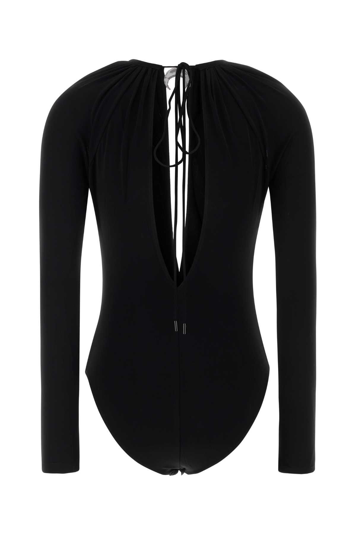 Marine Serre Black Stretch Viscose Bodysuit Size XS / US 0-2 / IT 36-38 - 2 Thumbnail