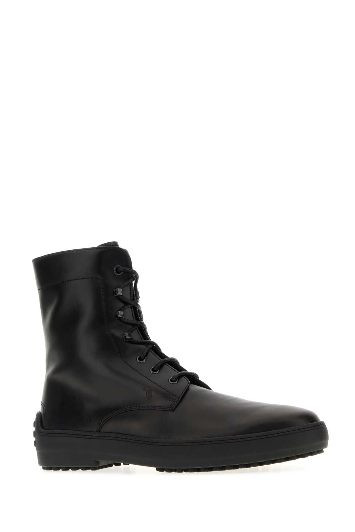 Tod's Black Leather Ankle Boots Size US 11 / EU 44 - 2 Thumbnail