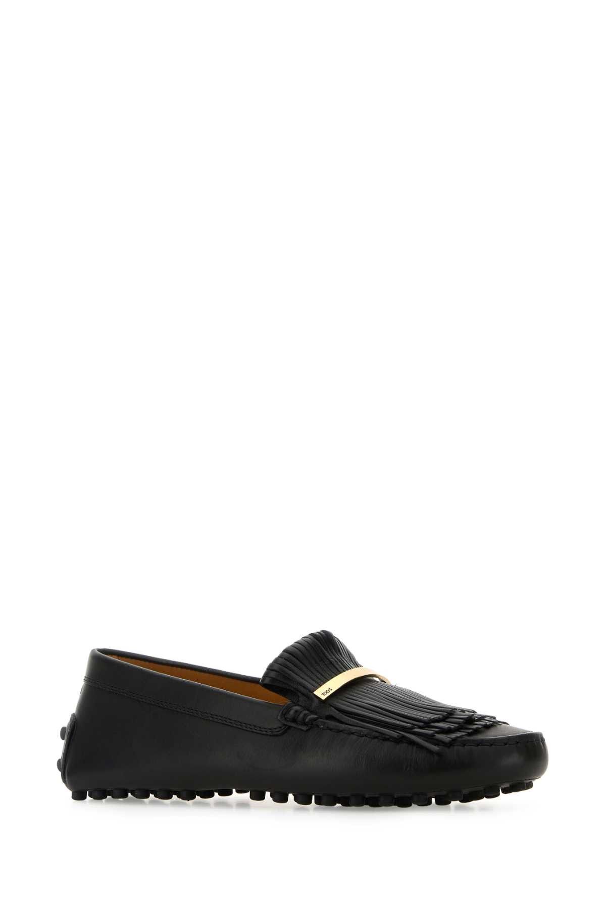 Tod's Black Leather Loafers Size US 8.5 / IT 38.5 - 2 Thumbnail
