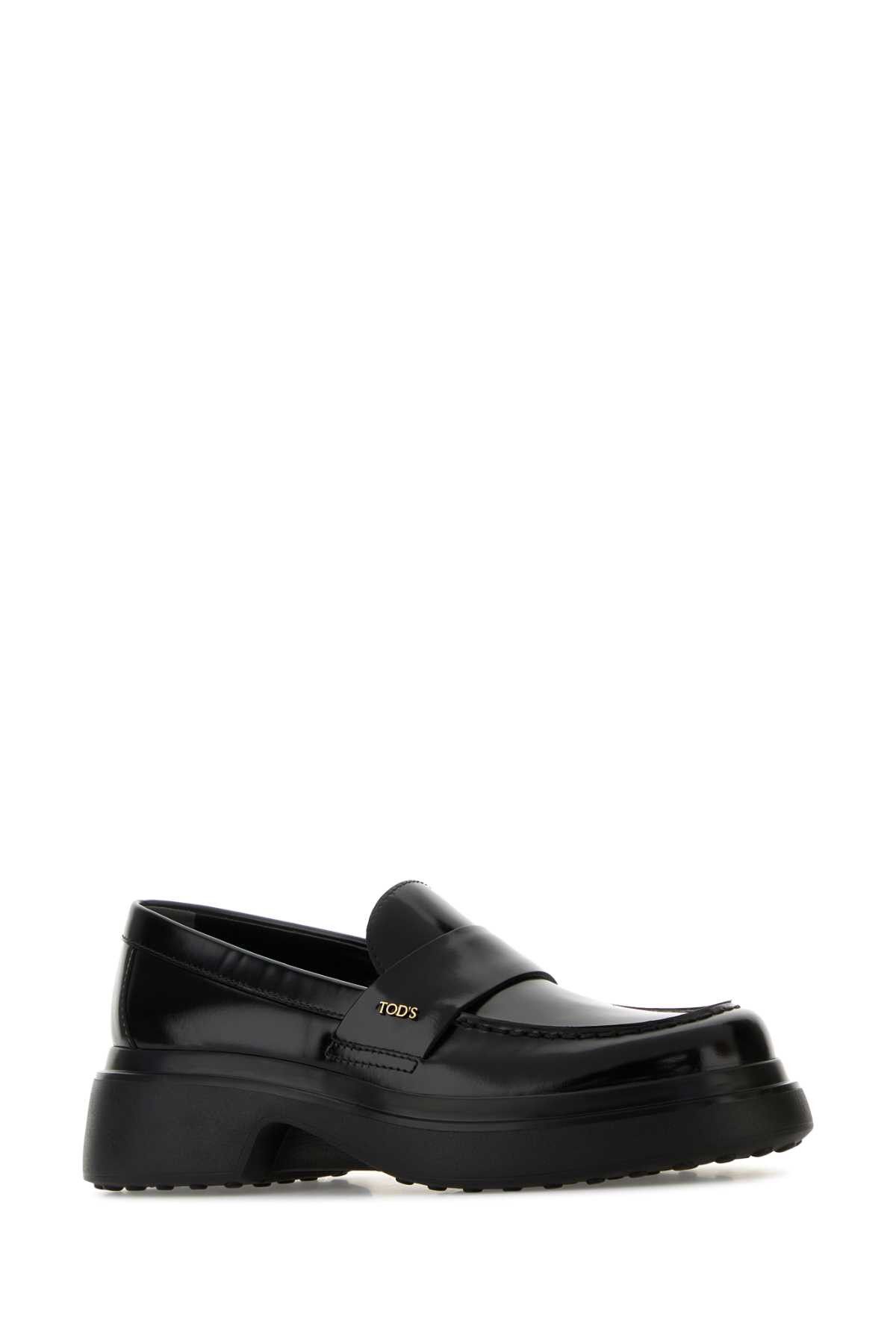 Tod's Black Leather Loafers Size US 10 / IT 40 - 2 Thumbnail