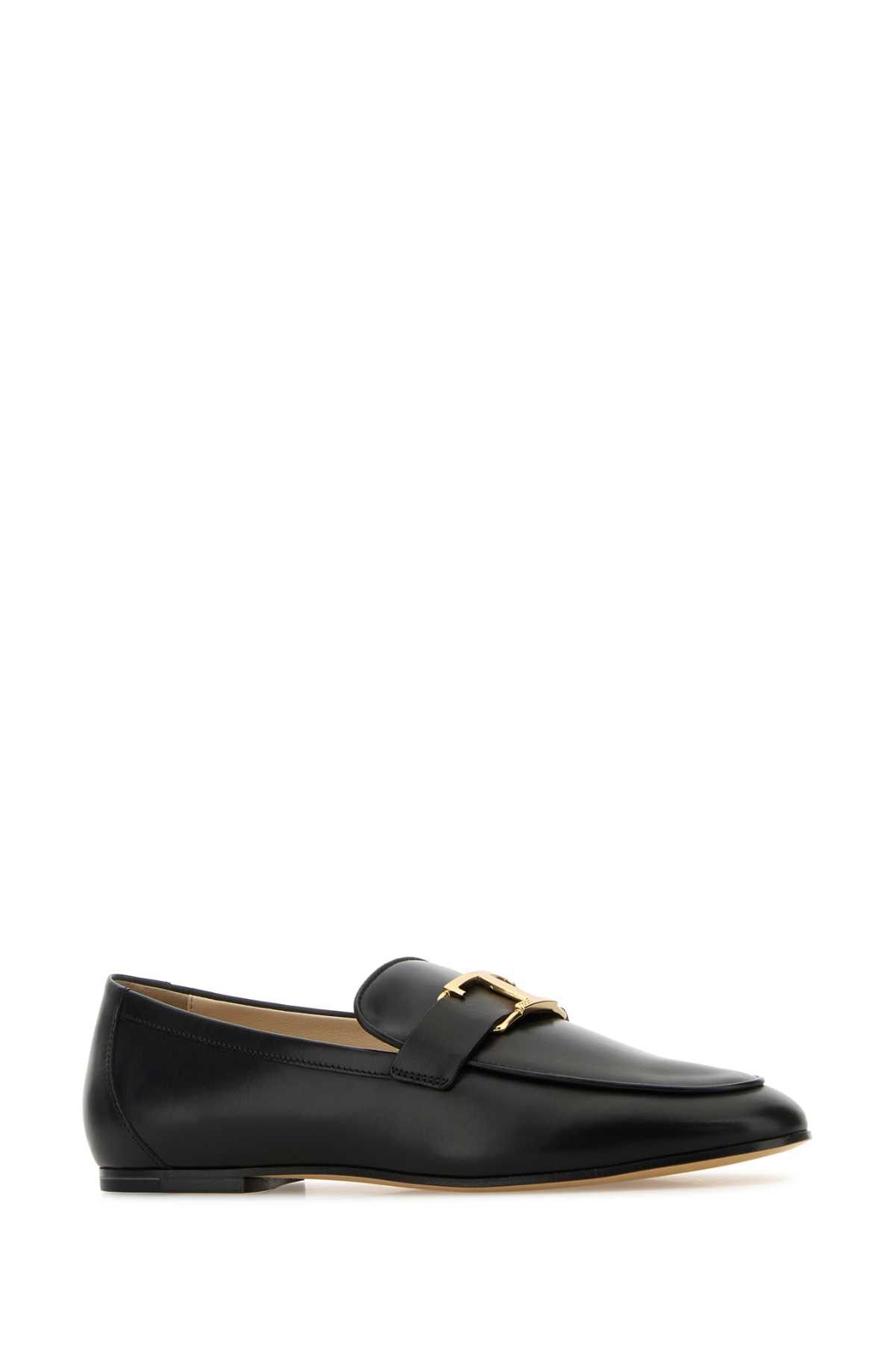 Tod's Black Leather Loafers Size US 10 / IT 40 - 2 Thumbnail