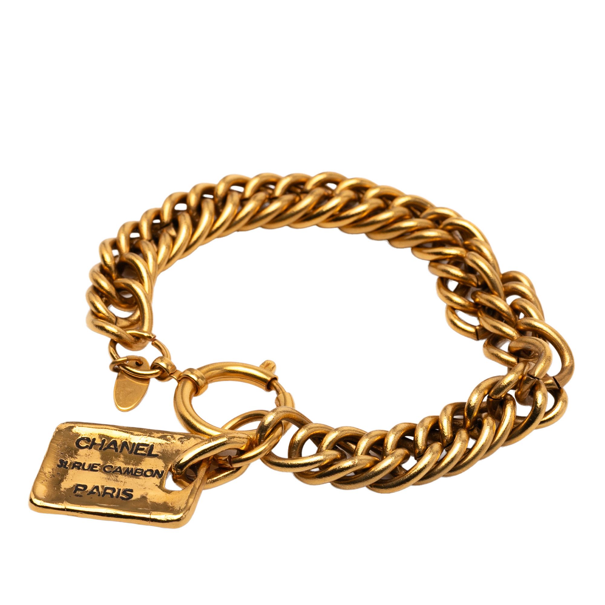 Chanel Chanel Gold Plated 31 Rue Cambon Plate Charm Bracelet Size ONE SIZE - 2 Thumbnail
