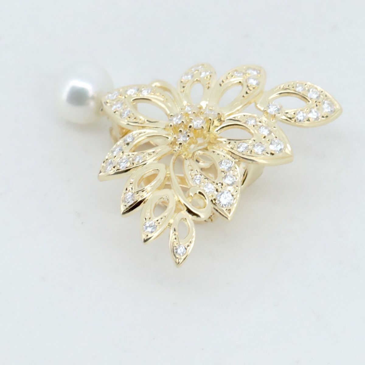 Mikimoto Mikimoto Mikimoto Au750 Pearl Diamond Pendant Crocodile skin Pendant DUTY FREE for USA Size ONE SIZE - 2 Thumbnail
