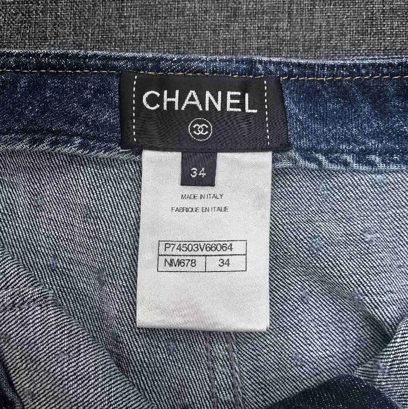 Chanel Chanel Blue Denim Pants for Women 0089 Size 23" - 5 Thumbnail