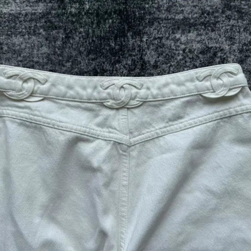Chanel Chanel White Cotton Casual Trousers 0089 Size 27" / US 4 / IT 40 - 6 Thumbnail