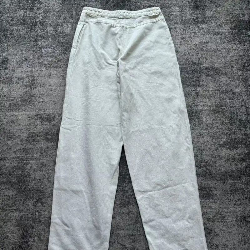 Chanel Chanel White Cotton Casual Trousers 0089 Size 27" / US 4 / IT 40 - 2 Thumbnail