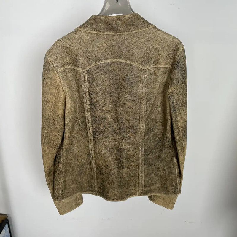 Chanel Chanel Vintage Brown Distressed Leather Cardigan 0089 Size M / US 6-8 / IT 42-44 - 2 Thumbnail