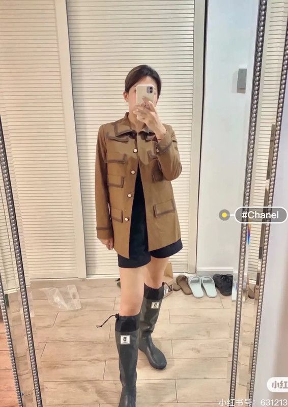 Chanel Chanel Brown Cotton Women's Jacket 0089 Size S / US 4 / IT 40 - 6 Thumbnail