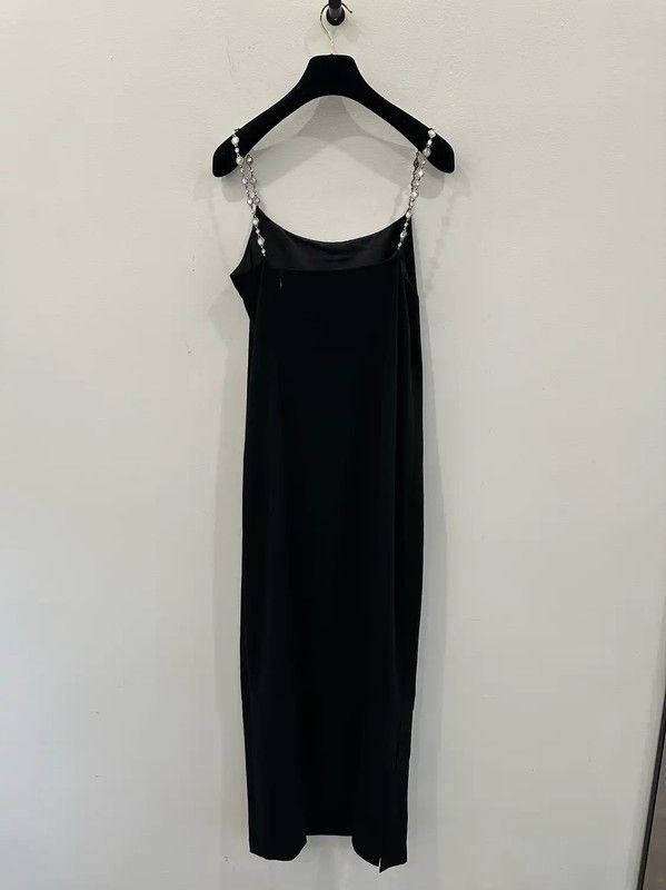 Chanel Chanel Black Wool Midi Dress for Women 0089 Size L / US 10 / IT 46 - 4 Thumbnail
