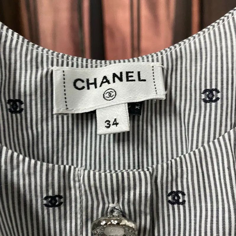 Chanel Chanel Gray Sleeveless Cropped Top 0089 Size ONE SIZE - 6 Thumbnail