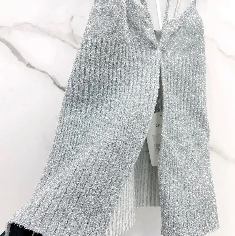 Chanel Chanel Silver Polyester Women's Top 0089 Size M / US 6-8 / IT 42-44 - 6 Thumbnail