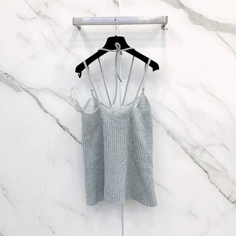 Chanel Chanel Silver Polyester Women's Top 0089 Size M / US 6-8 / IT 42-44 - 2 Thumbnail