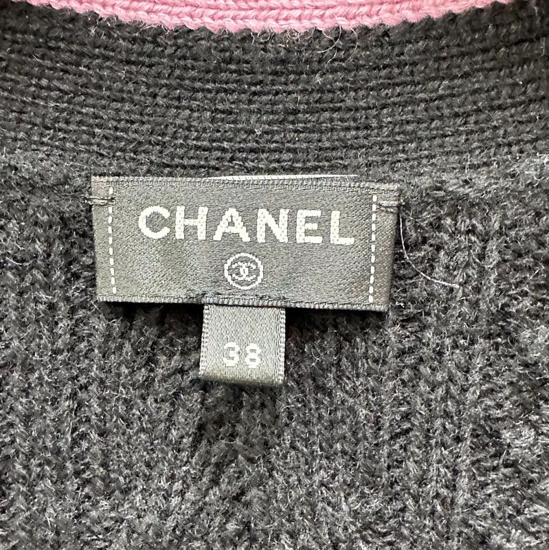 Chanel Chanel Black Cashmere Women's Cardigan 0089 Size M / US 6-8 / IT 42-44 - 4 Thumbnail