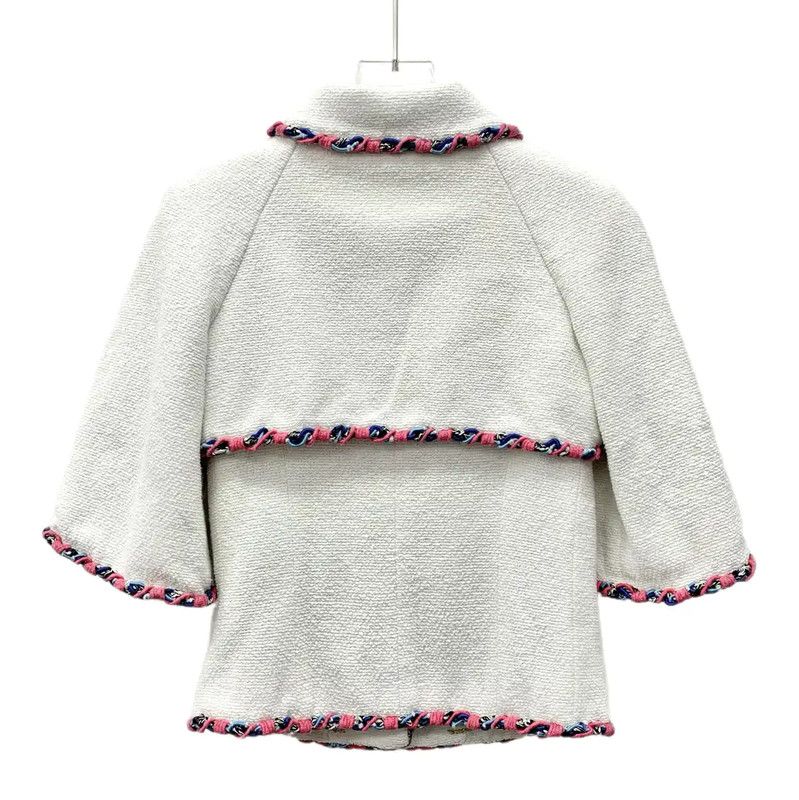 Chanel Chanel White Cotton Women's Jacket 0089 Size XS / US 0-2 / IT 36-38 - 2 Thumbnail