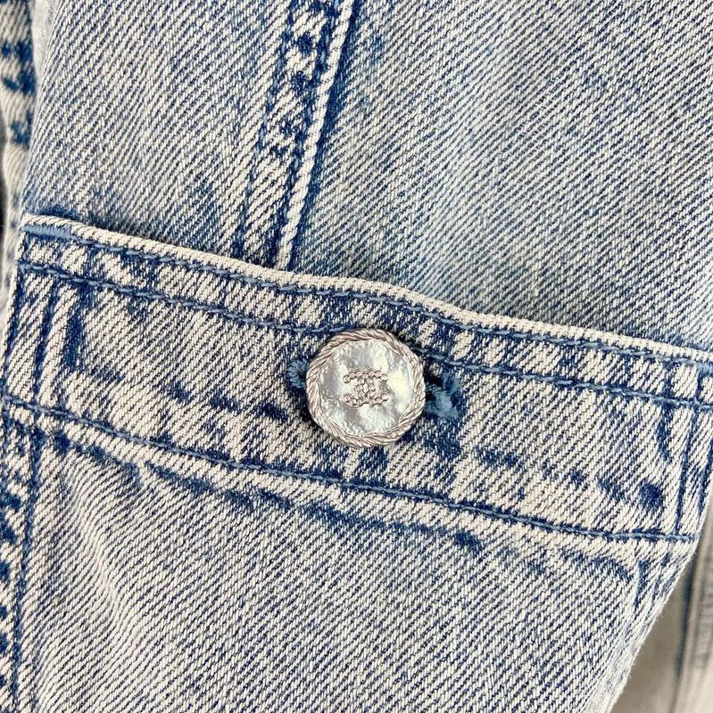 Chanel Chanel Blue Cotton Women's Jacket 0089 Size XS / US 0-2 / IT 36-38 - 5 Thumbnail
