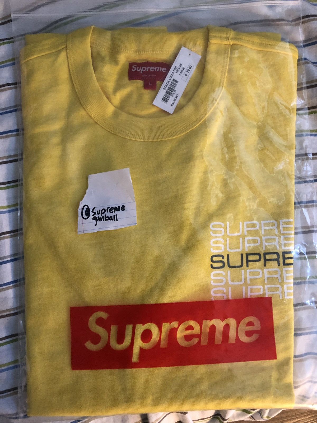 Supreme stacked logo tee clearance