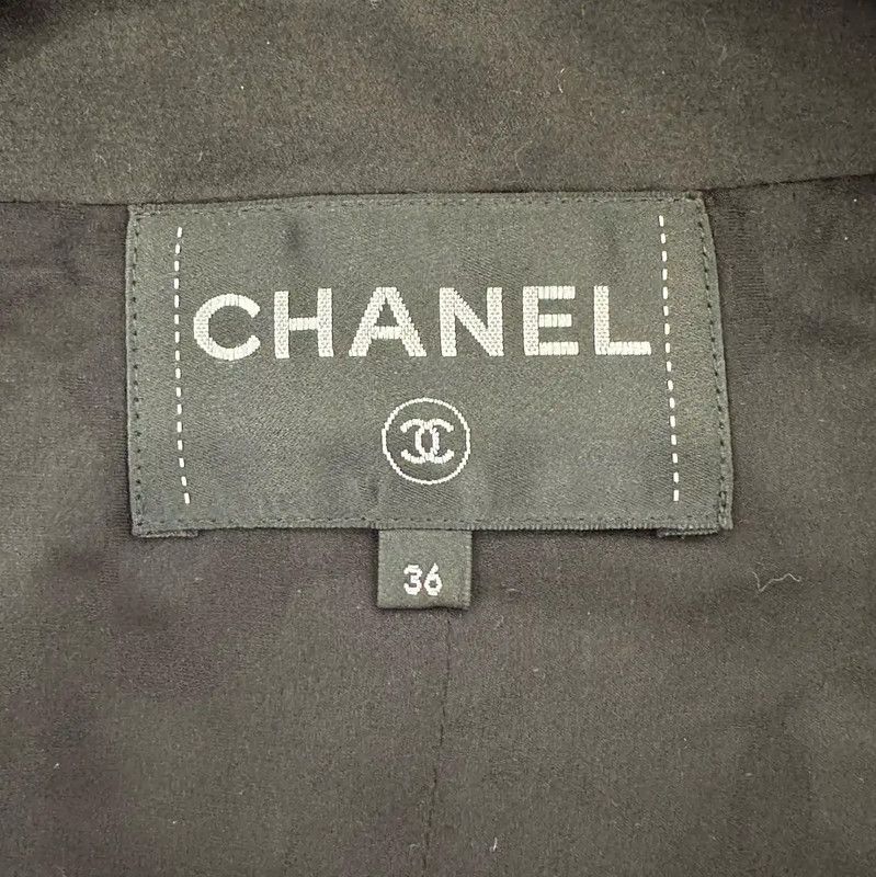 Chanel Chanel Black Wool Women's Jacket 0089 Size S / US 4 / IT 40 - 6 Thumbnail
