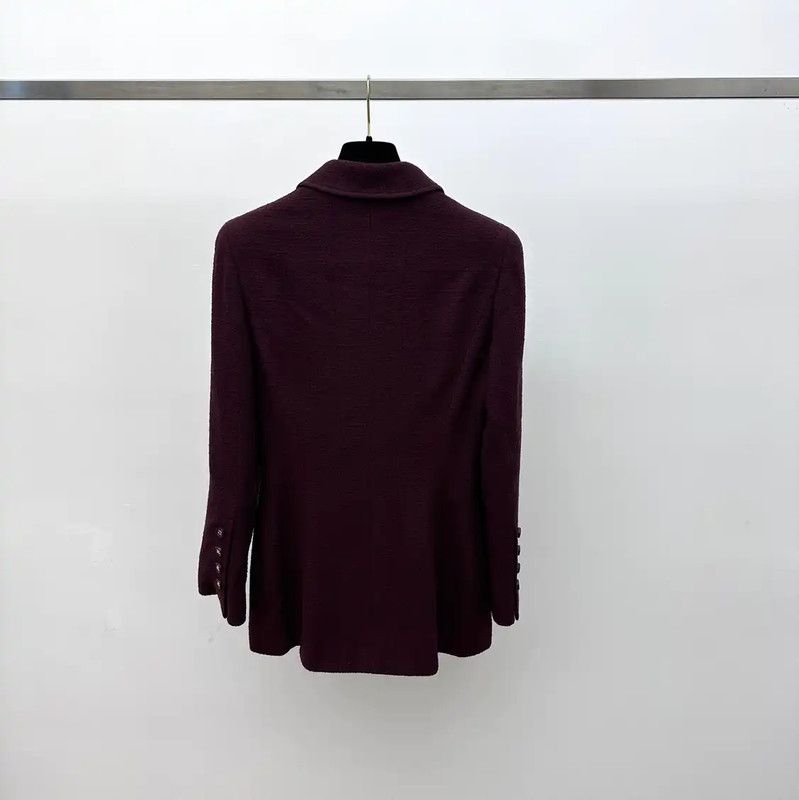 Chanel Chanel Burgundy Women's Jacket 0089 Size M / US 6-8 / IT 42-44 - 2 Thumbnail