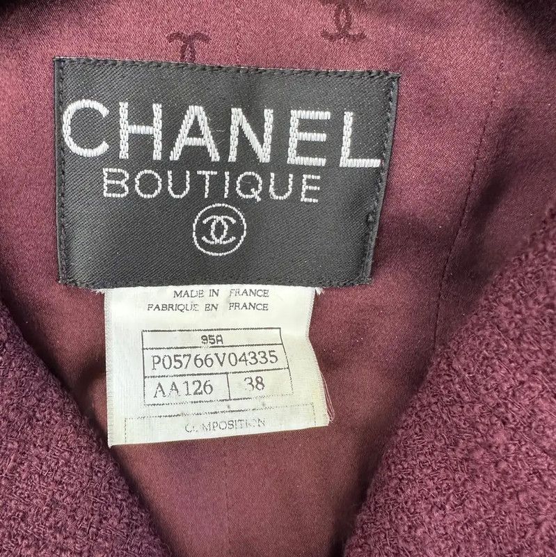 Chanel Chanel Burgundy Women's Jacket 0089 Size M / US 6-8 / IT 42-44 - 4 Thumbnail