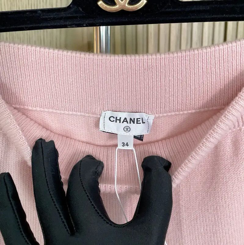 Chanel Chanel Pink Cashmere Spring Pants for Women 0089 Size 23" - 8 Thumbnail