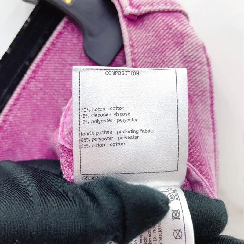 Chanel Chanel Pink Logo Women's Denim Jeans 0089 Size 23" - 10 Thumbnail
