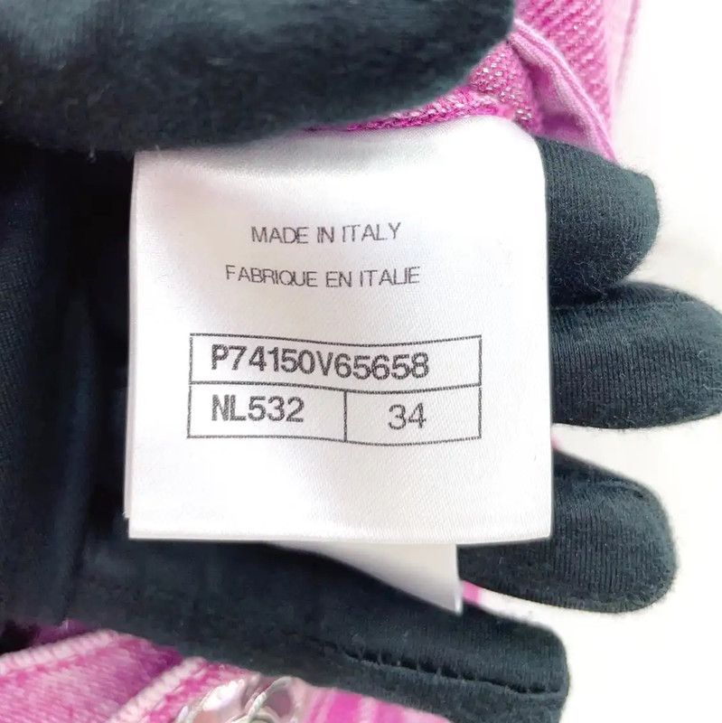 Chanel Chanel Pink Logo Women's Denim Jeans 0089 Size 23" - 9 Thumbnail