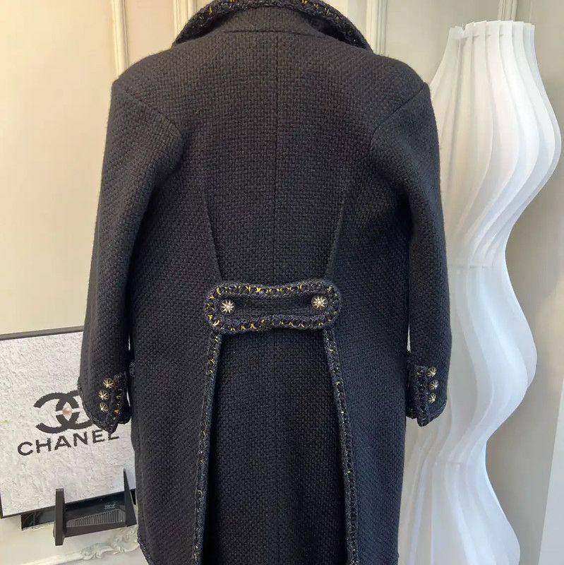 Chanel Chanel Black Alpaca Wool Women's Coat 0089 Size M / US 6-8 / IT 42-44 - 6 Thumbnail