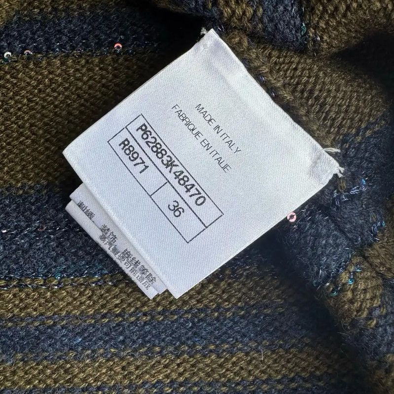 Chanel Chanel Black Women's Cardigan with Stripes 0089 Size M / US 6-8 / IT 42-44 - 4 Thumbnail