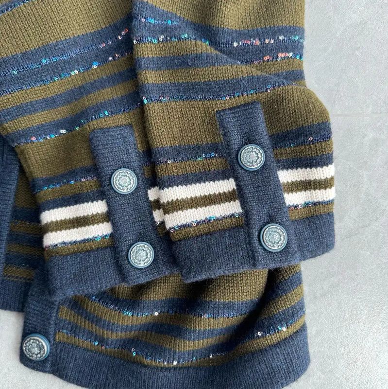 Chanel Chanel Black Women's Cardigan with Stripes 0089 Size M / US 6-8 / IT 42-44 - 5 Thumbnail