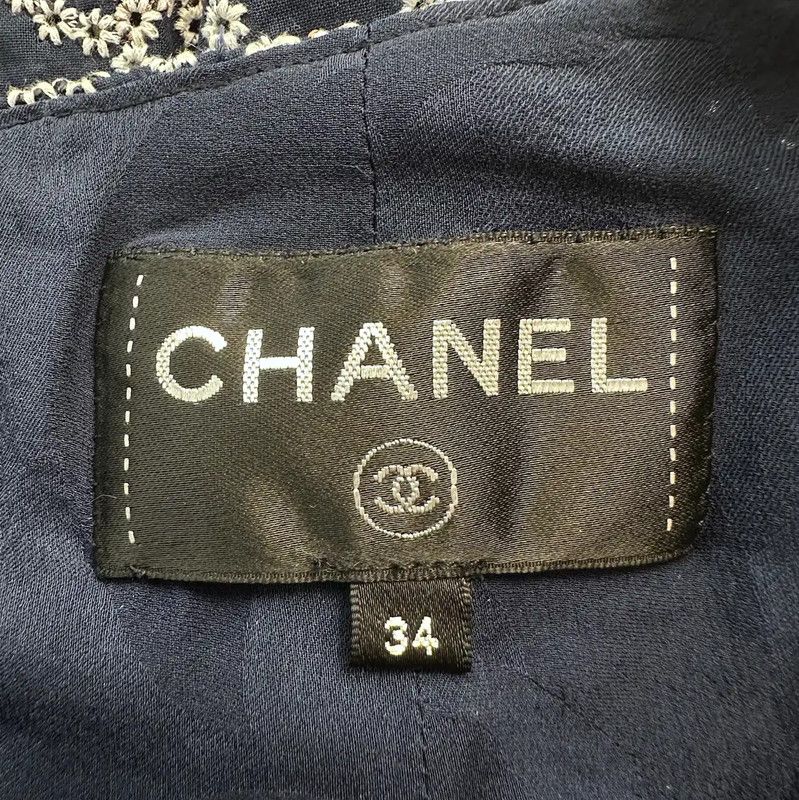 Chanel Chanel XS Navy Blue Dress 0089 Size XS / US 0-2 / IT 36-38 - 8 Thumbnail
