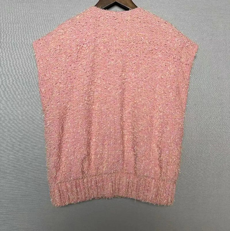 Chanel Chanel Pink Sleeveless Tweed T-Shirt for Women 0089 Size S / US 4 / IT 40 - 2 Thumbnail
