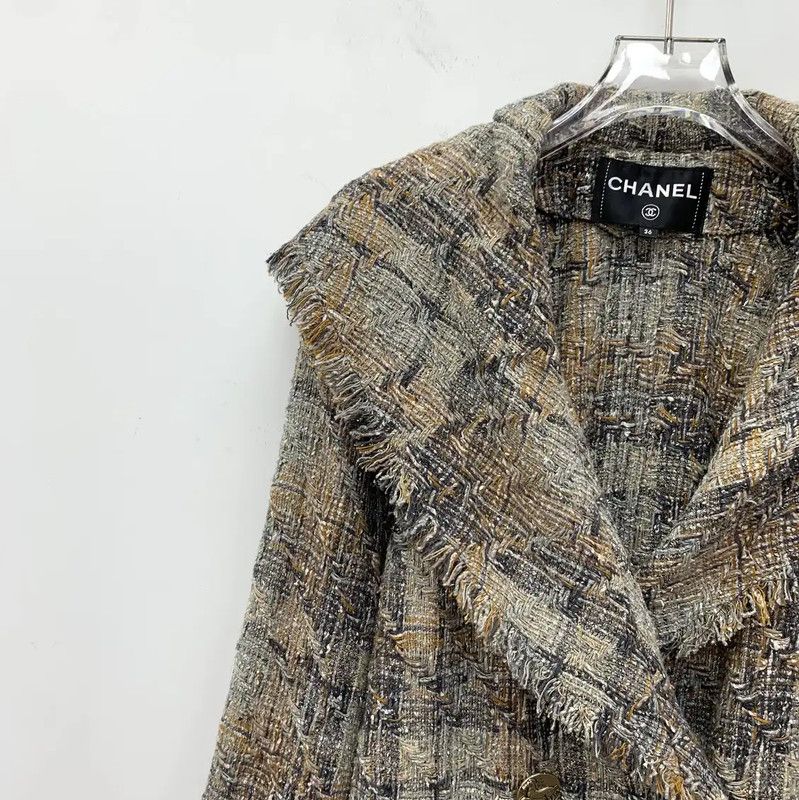 Chanel Chanel Brown Cotton Women's Coat 0089 Size XS / US 0-2 / IT 36-38 - 3 Thumbnail