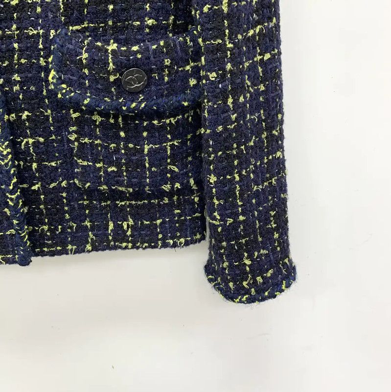 Chanel Chanel Blue Cotton Women's Jacket 0089 Size XXS / US 00 / IT 34 - 4 Thumbnail