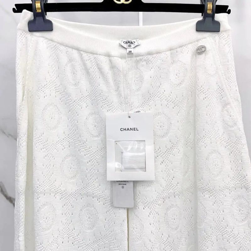 Chanel Chanel White Cotton Casual Pants 0089 Size 30" / US 8 / IT 44 - 4 Thumbnail