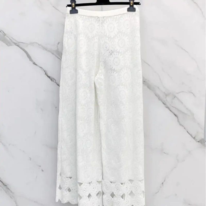 Chanel Chanel White Cotton Casual Pants 0089 Size 30" / US 8 / IT 44 - 2 Thumbnail