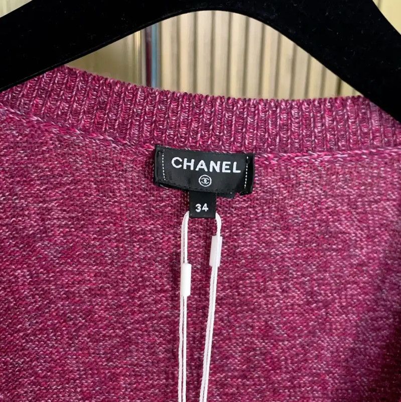 Chanel Chanel Spring Autumn Purple Cashmere Logo Sweater 0089 Size S / US 4 / IT 40 - 8 Thumbnail