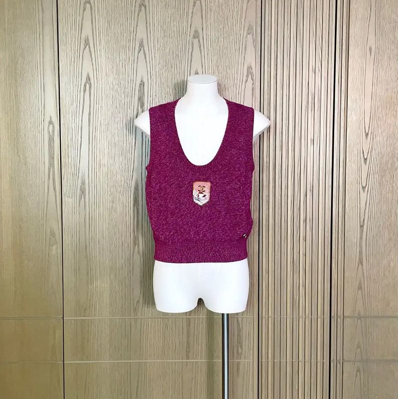 Chanel Chanel Spring Autumn Purple Cashmere Logo Sweater 0089 Size S / US 4 / IT 40 - 2 Thumbnail