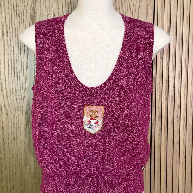 Chanel Chanel Spring Autumn Purple Cashmere Logo Sweater 0089 Size S / US 4 / IT 40 - 5 Thumbnail